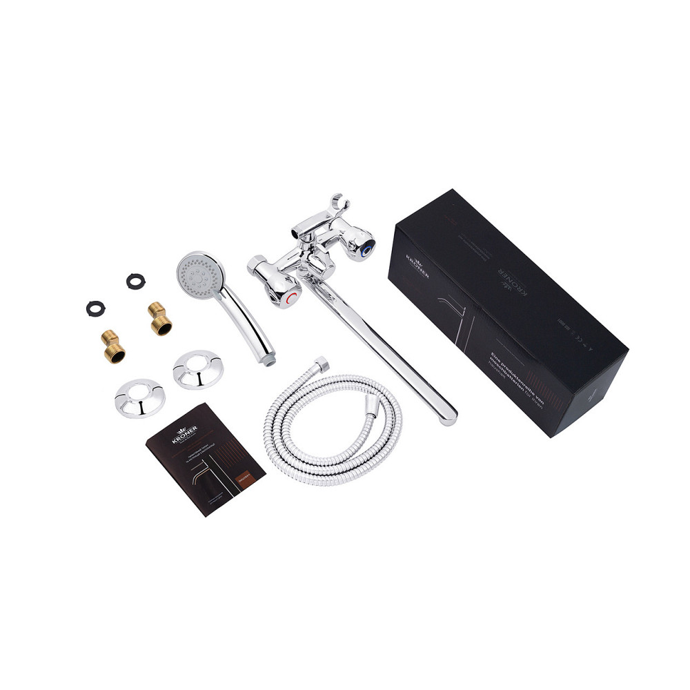 Смеситель для ванны Kroner KRP Hamburg - C070 с душевым гарнитуром, хром Киев - изображение 8