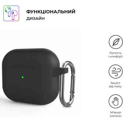 Чохол для навушників Armorstandart Hang Case для Apple AirPods 3 Black (ARM60308) Вінниця