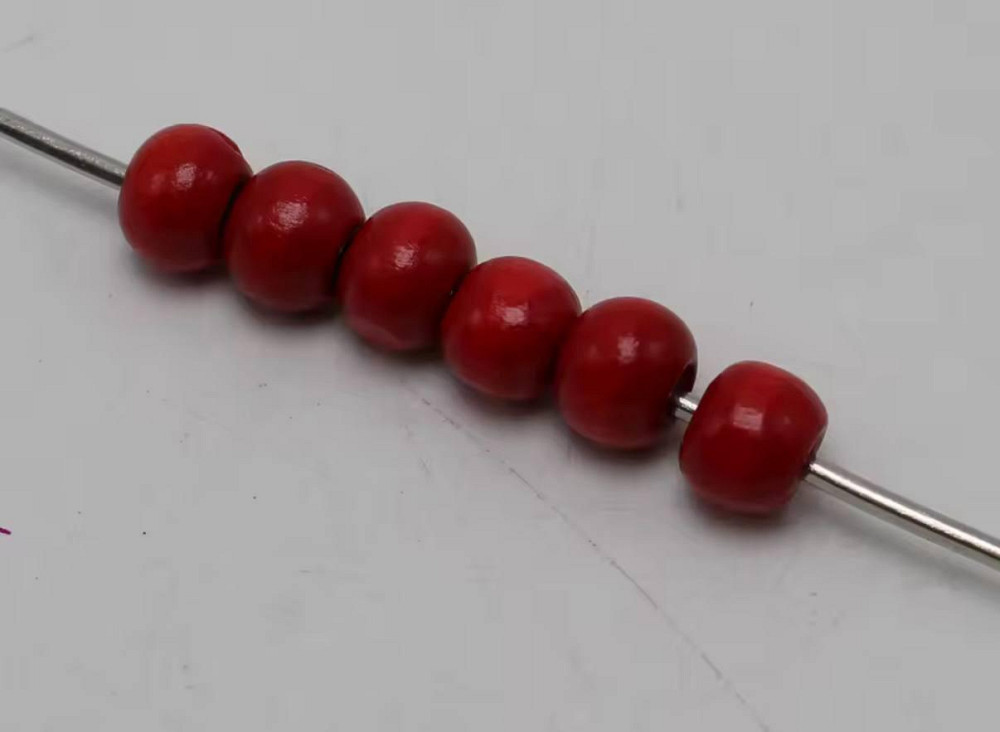 Червоні дерев’яні намистини 8 мм – набір 50 шт для рукоділля та прикрас Київ - фото 3
