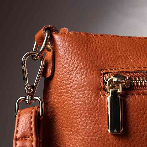 Універсальна жіноча сумка-клатч з двома ременями з натуральної шкіри Vintage 22645 Руда Київ