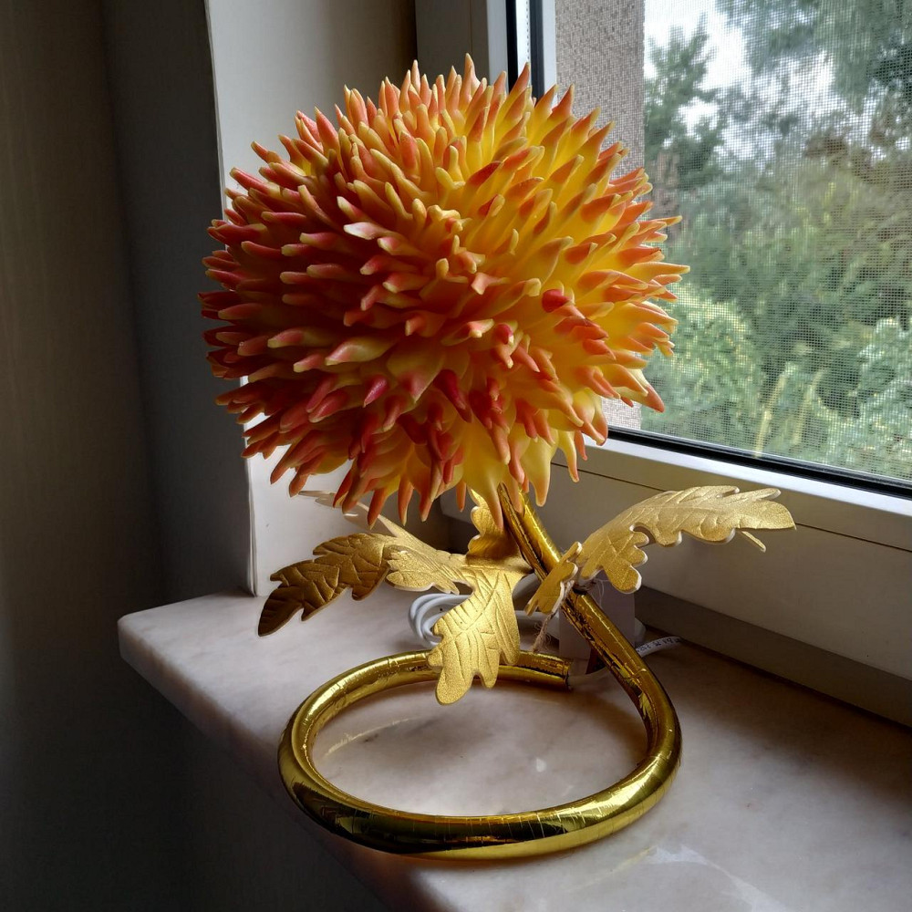 Світильник-нічник "Жовтий жоржин на золоті" Дніпро - фото 4