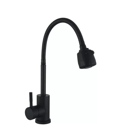 Смеситель для кухни с гибким изливом WEZER EKO4D-01-BLACK черный Киев