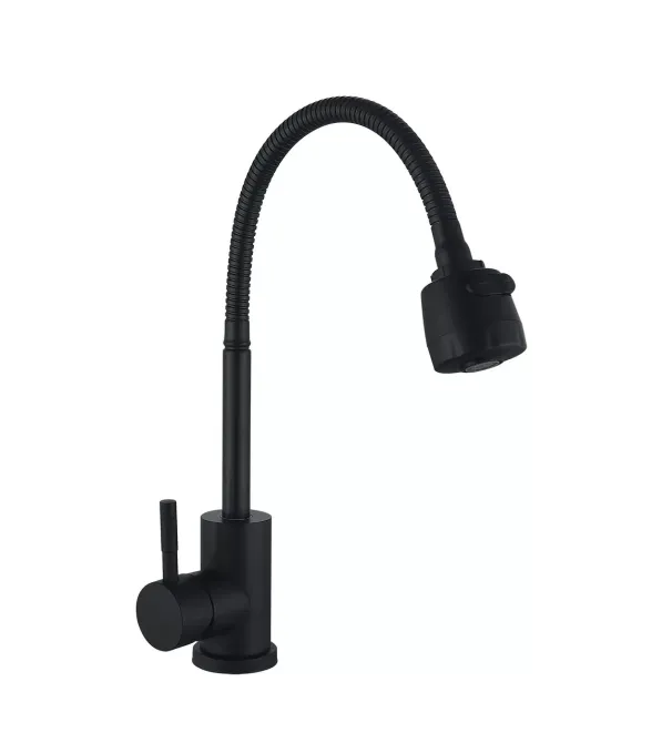 Смеситель для кухни с гибким изливом WEZER EKO4D-01-BLACK черный Киев - изображение 1