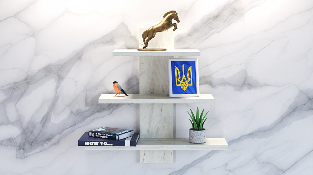 Полка навесная П-1, Дуб Крафт Білий, 500/140/500 Львов - изображение 2