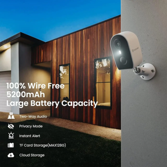 Аккумуляторная Камера безопасности GALAYOU R2 Pro для внутренней безопасности дома AI оповещение о движении с сиреной Киев