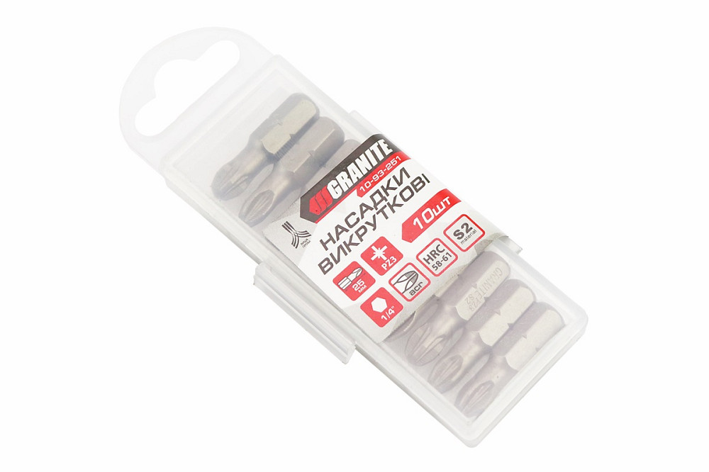 Біта PZ3 25мм 1/4" S2 10шт 10-93-251 Київ - фото 2