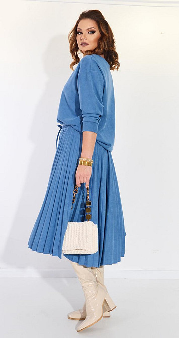 Замшевий костюм зі спідницею плісе (56) Київ - фото 2