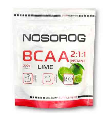 Аминокислоты Nosorog Nutrition BCAA 211 200 г (Лайм) Луцк