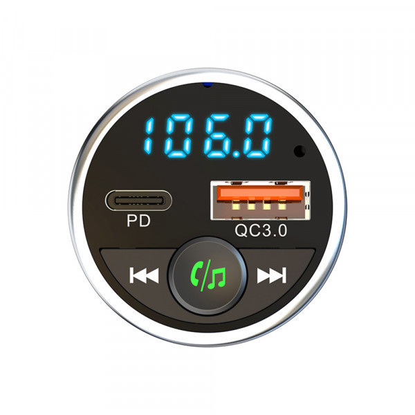 Автомобільний FM-трансміттер Aspiring Wave 5 PD 20W LED/Bluetooth/MicroSD/DSP/QC3.0 Metal case (WV654712) Киев - изображение 3