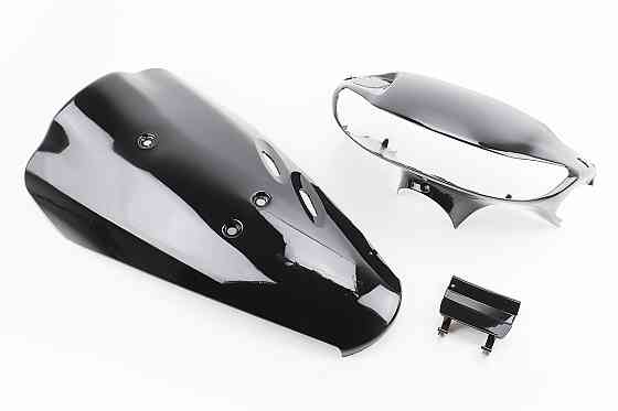 Honda DIO AF-34 пластик - к-кт фарбований 5 деталей (голова під диск. гальмо з кришкою лючка), ЧОРНИЙ Киев