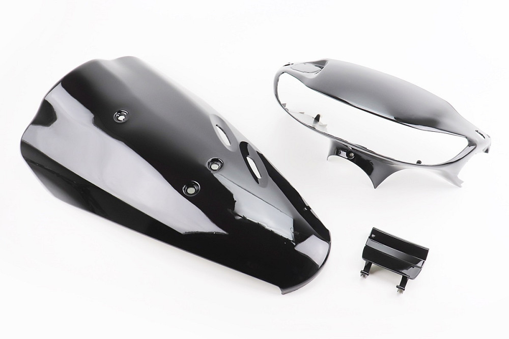 Honda DIO AF-34 пластик - к-кт фарбований 5 деталей (голова під диск. гальмо з кришкою лючка), ЧОРНИЙ Киев - изображение 1