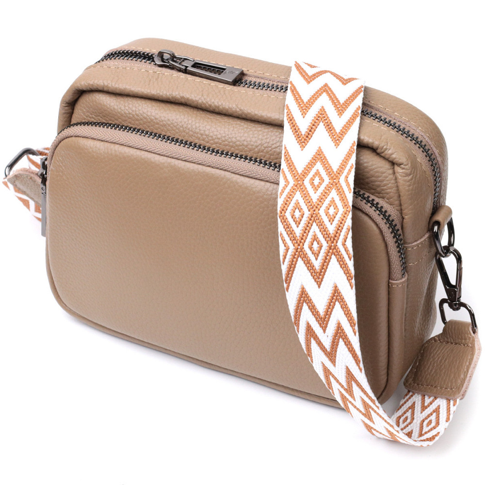 Жіноча сумка крос-боді з натуральної шкіри Vintage 22293 Бежева Київ - фото 1