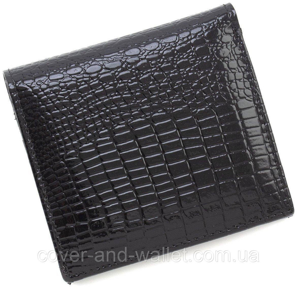 Красный лаковый женский кошелек маленького размера с монетницей ST AE 219 Черный Киев - изображение 2