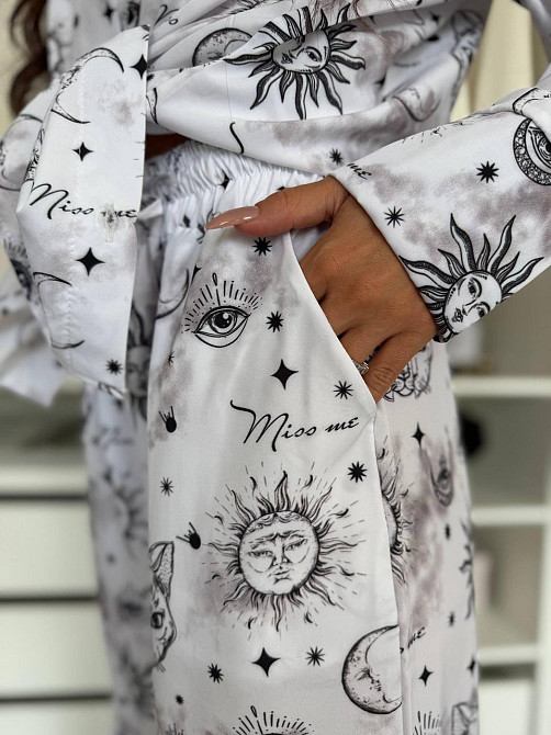 Женский трендовый костюм двойка с банданой Awakening турецкий софт принт Одесса - изображение 5