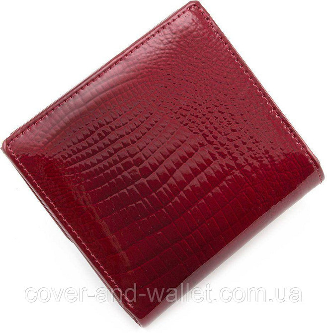 Компактний жіночий гаманець червоного кольору з лакової шкіри ST AE 209-1 Київ - фото 3