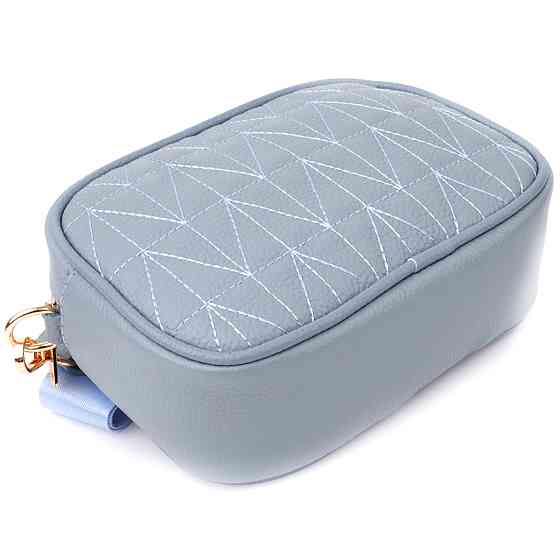 Незвичайна сумка жіноча на кожен день з натуральної шкіри Vintage 22902 Сіро-блакитний Київ