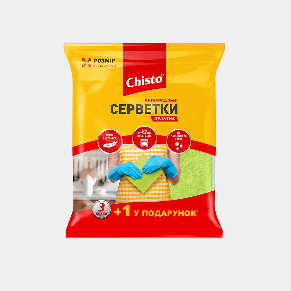 chisto серветки універсальні 3+1шт практик Гостомель - фото 1