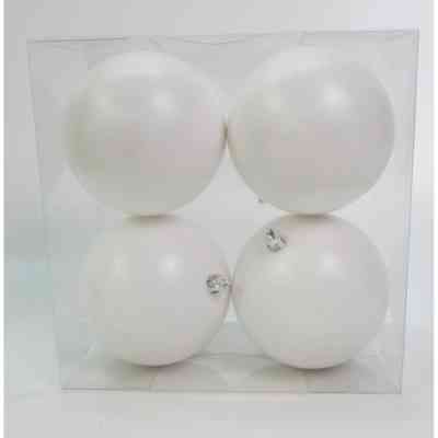 Ялинкова іграшка Novogod`ko 4 шт білий матовий 10 см (974534) Вінниця