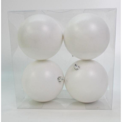 Елочная игрушка Novogod`ko 4 шт белый матовый 10 см (974534) Винница - изображение 1