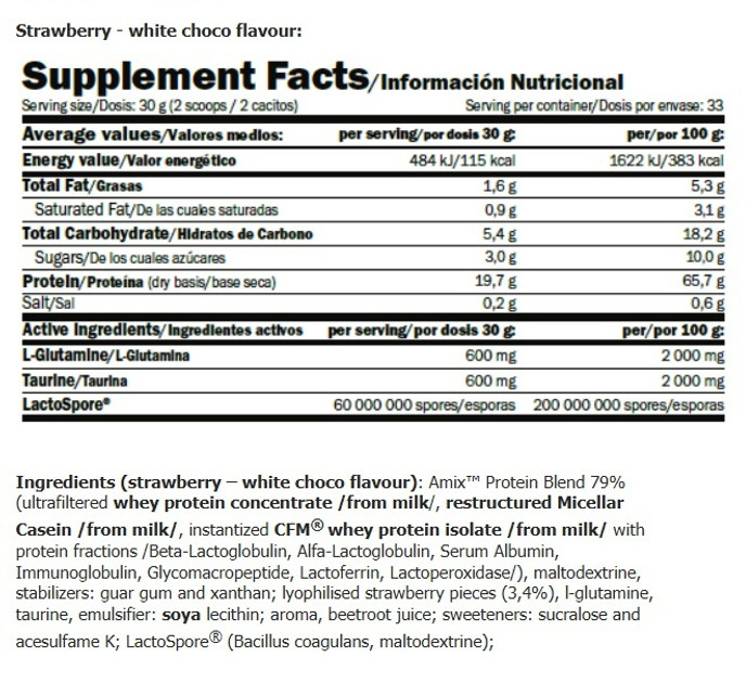Протеин Amix Nutrition Gourmet Protein 1000 г, Strawberry-White Choco Луцк - изображение 2