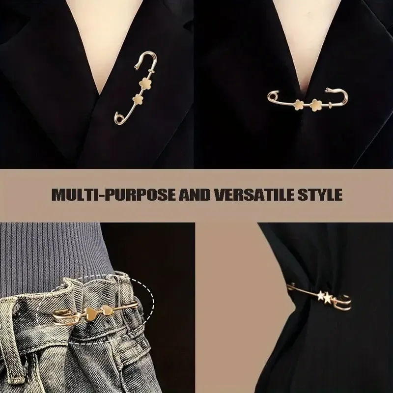 Набір брошок-шпильок 5 шт – золотисті аксесуари з фігурними елементами Київ - фото 5