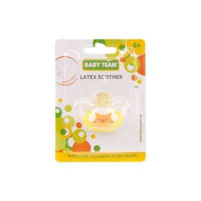 Пустушка Baby Team латексна, ортодонтична 6+ міс (3202_котик) Вінниця