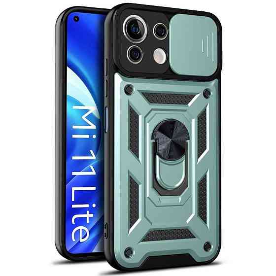 Xiaomi Mi 11 lite Противоударный чехол Hybrid (кольцо + шторка) Одесса