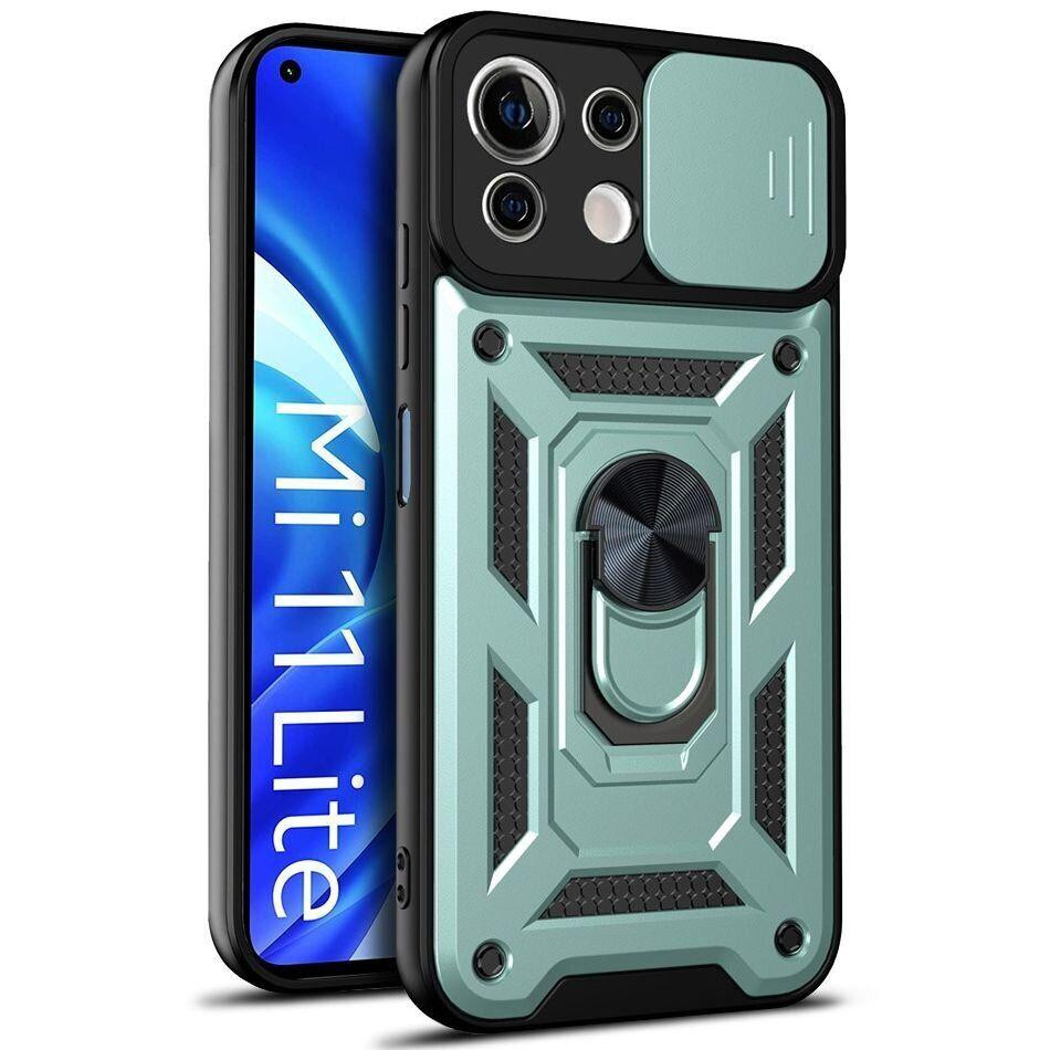 Xiaomi Mi 11 lite Противоударный чехол Hybrid (кольцо + шторка) Одесса - изображение 3