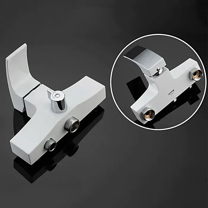 Смеситель для ванны с душевым гарнитуром GAPPO Jacob G2207-7 белый/хром Киев - изображение 5