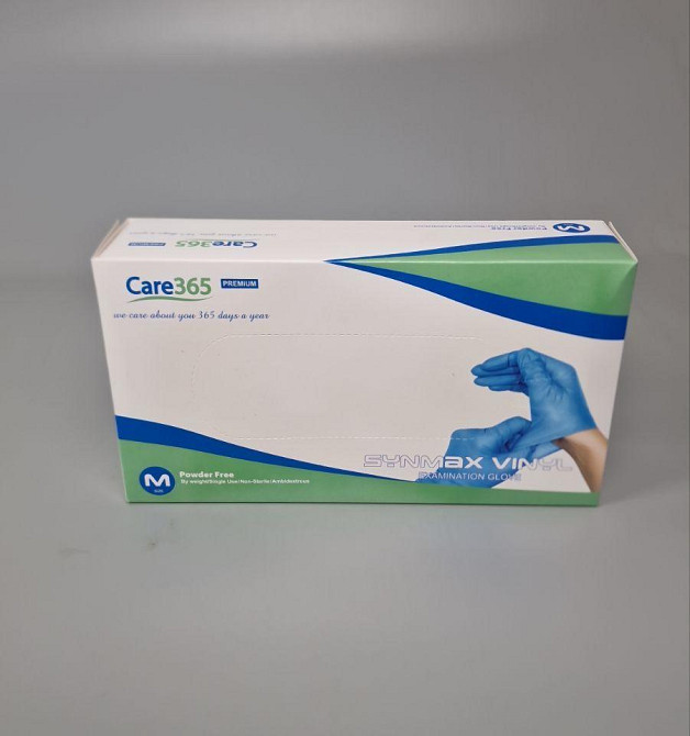 Перчатки Винил голубой  (100шт) размер M 