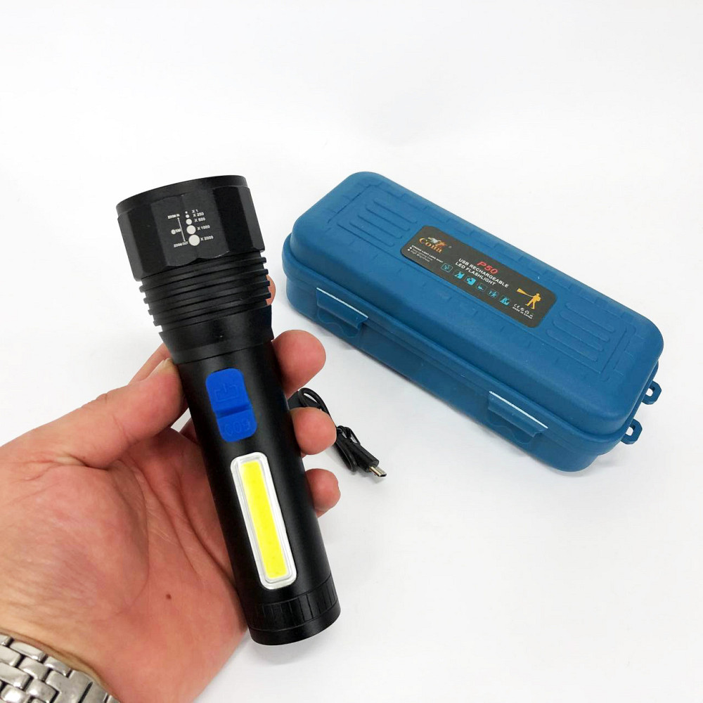 Ліхтар ручний металевий CB-C11-P50-COB, Акумуляторний ліхтар для домашнього використання GS-85 Львів - фото 10