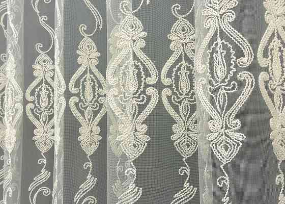 Тюль фатин с вышивкой Корд Цвет молочный 1853т Киев