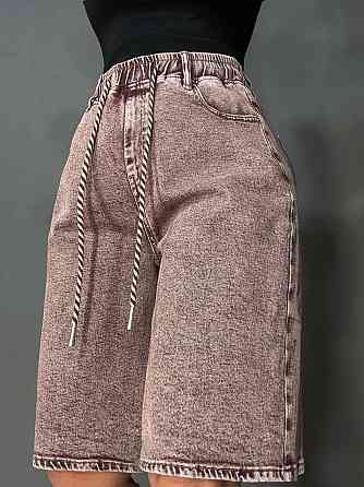 Шорты женские джинсовые Liana 4-054 бермуды с резинкой на талии большие размеры коричневые, коричневый, З2, 32, 85 см, 108 см Киев