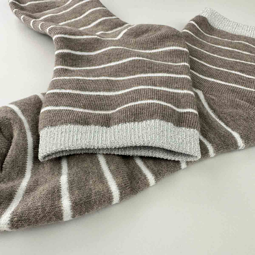 Теплі шкарпетки жіночі класичні в смужку з сріблом GM Textile Високі 36-41 Попелястий Суми - фото 3