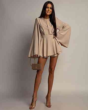 Женский стильный романтический комбинезон софт Бежевий, 46/48 Одесса