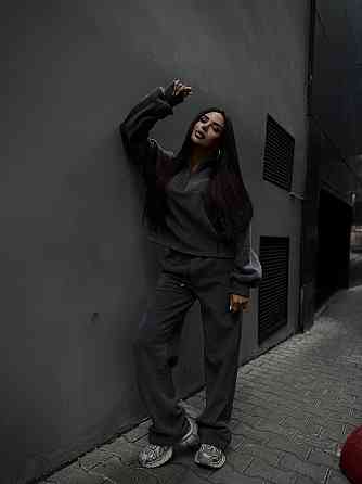 Женский удобный теплый костюм из флиса двусторонний Графит, 42/44 Одесса