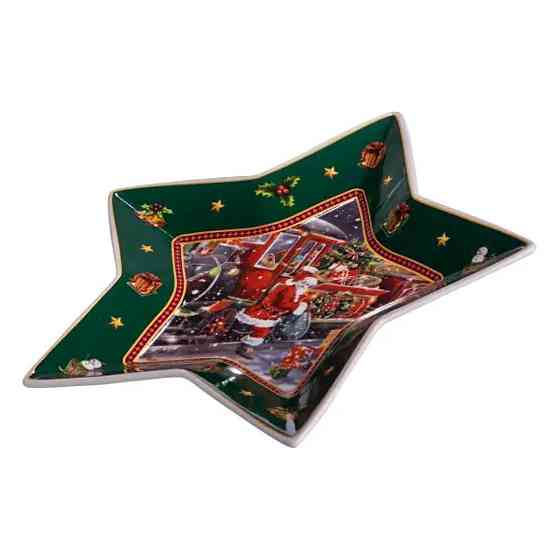 Сервірувальне новорічне блюдо для закусок Santa 25,5 (см) з порцеляни HP-SDHK-20 Київ