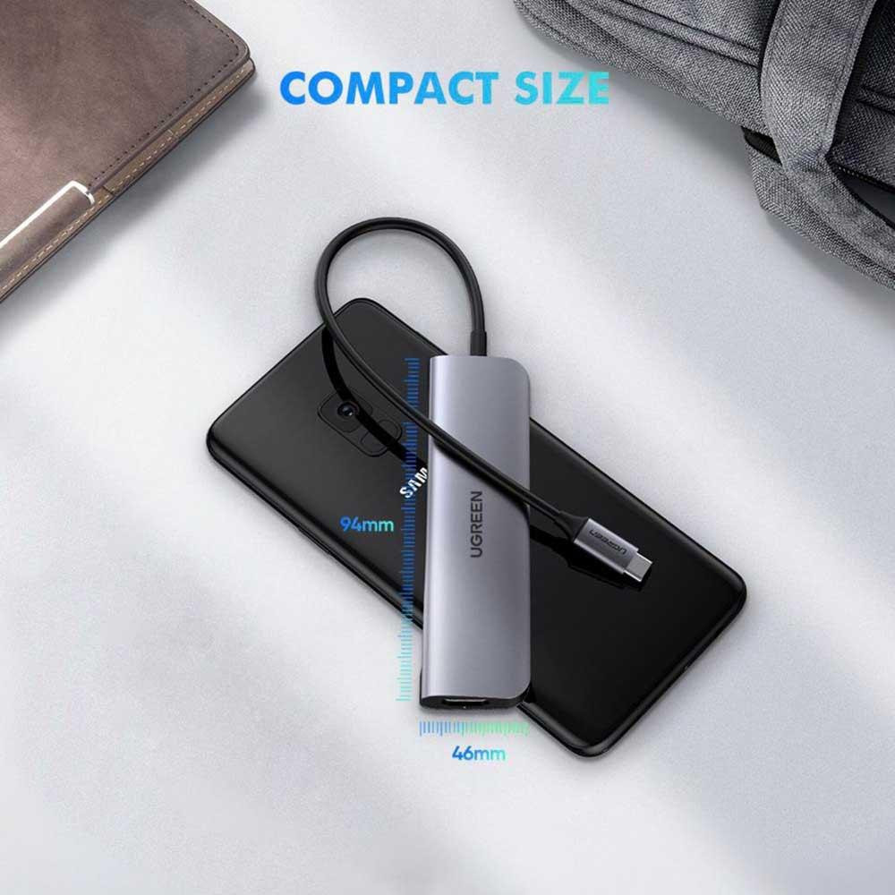 Многопортовый хаб Ugreen CM136 5-in-1 HUB Adapter 50209 (Серый, Type-C to 3xUSB 3.0/PD/4K HDMI) Николаев - изображение 6