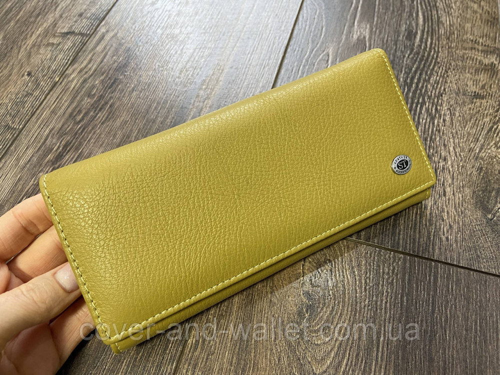 Классический женский кожаный кошелёк оливкового цвета на магнитной застежке ST 150-1 Киев - изображение 7