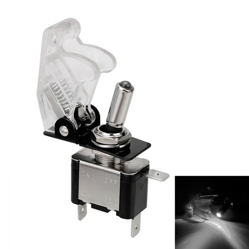 Перемикач, тумблер, вимикач живлення 12В 20А LED, білий Вінниця - фото 3