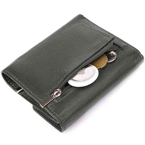 Жіночий гаманець середнього розміру із натуральної шкіри Зелений (ST Leather) Київ