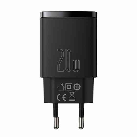 Мережевий зарядний пристрій Baseus Compact Quick Charger U+C 20W EU Black Київ