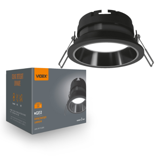 LED Світильник врізний під лампу GX53 чорний VL-SPF28R-B Videx Житомир