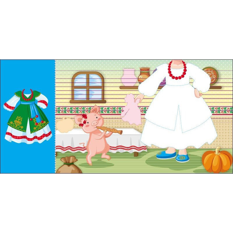 Детская книга с наклейками Одень куклу 