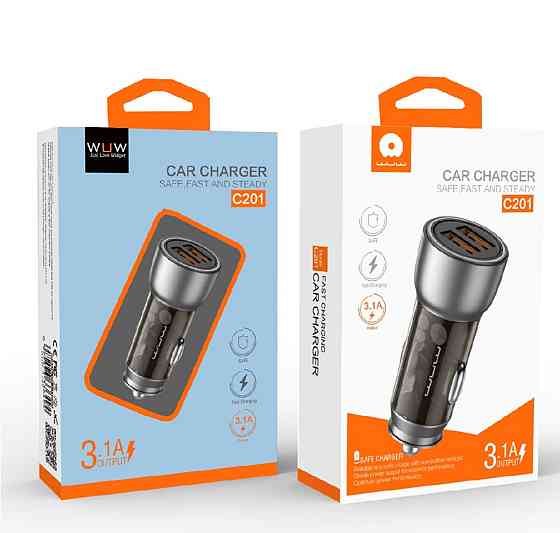 Автомобільний зарядний пристрій WUW-C201 2USB 3.1A black (6972573336814) Киев