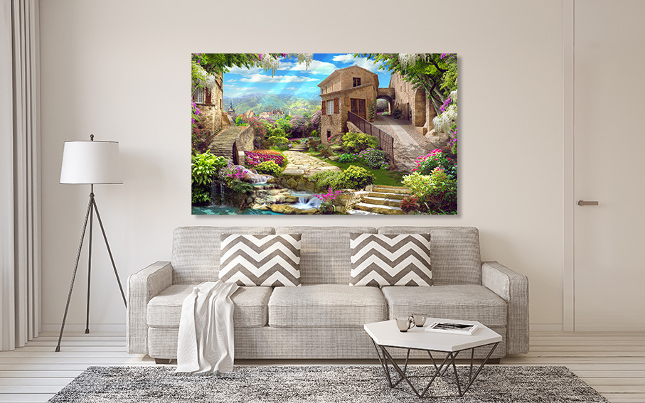 Картина полотно у вітальню / спальню   Венеція в квітах   MLP_280 ( 60х30см ) 80x120 см Київ - фото 2