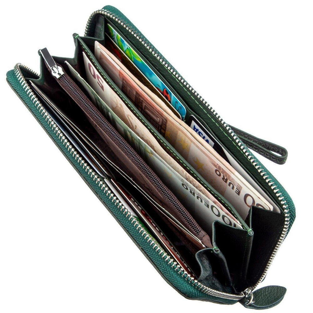Женский клатч-кошелек на молнии Зеленый (ST Leather) Киев - изображение 4