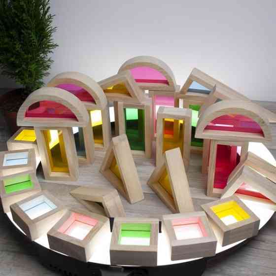 Кубики Guidecraft Block Play Велика веселка, 14 см, 30 шт. (G3016) Харьков