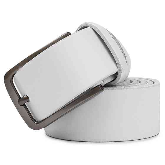 Кожаный ремень унисекс Vintage 20724 Белый Киев