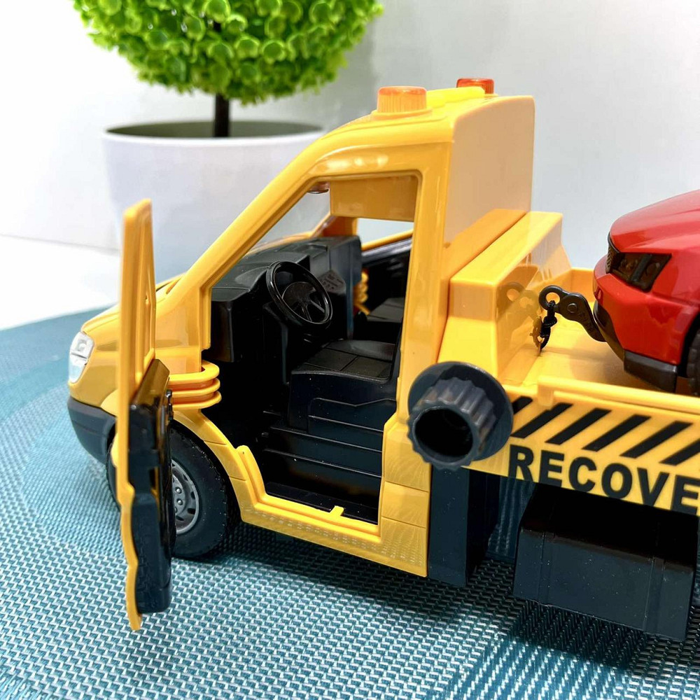 Спецтехніка Евакуатор інерція звуки підсвічування гумові шини рухомі елементи Жовтий (666-66 P) Чернигов - изображение 5